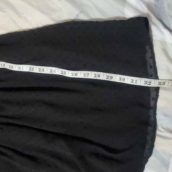 ZARA Floral Embroidered Black Sheer Swiss Dot Long Sleeve Boho Mini Dress S - Picture 8 of 9